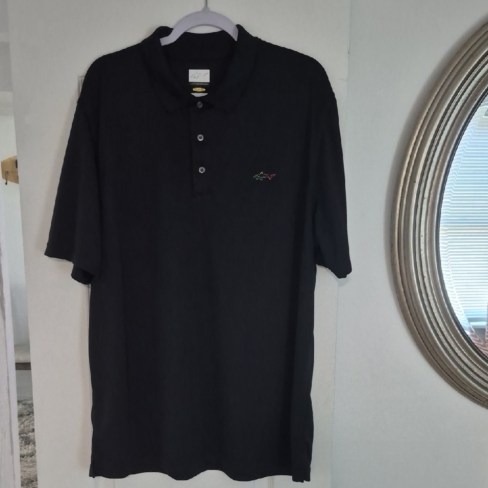 Greg Norman Collection Black Polo Shirt Classic Style Size XL.